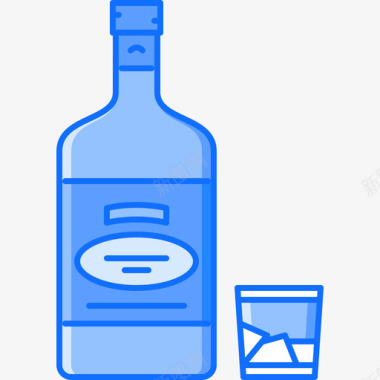 威士忌18号酒吧蓝色图标图标