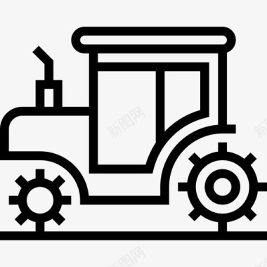 拖拉机农业和园艺6直线型图标图标