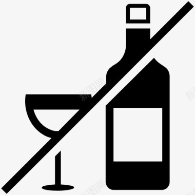 禁止饮酒伊斯兰标签上有牢固的图标图标