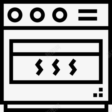 烤箱家用设备3线性图标图标
