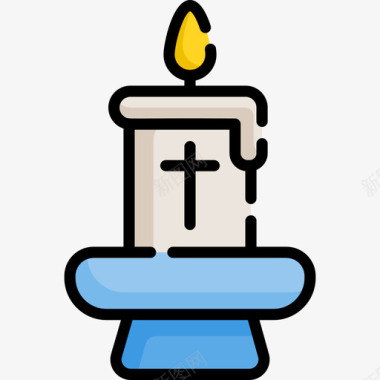 蜡烛复活节35线型颜色图标图标