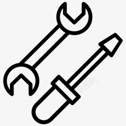 安装工具线框图车库工具修理螺丝刀图标高清图片