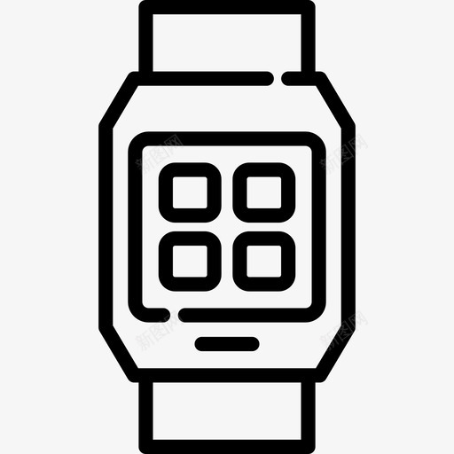 智能手表技术5线性图标svg_新图网 https://ixintu.com 技术5 智能手表 线性
