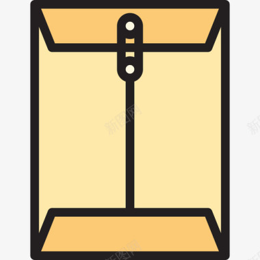 信封办公工具3线颜色图标图标