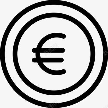 欧元银行和金融17线性图标图标