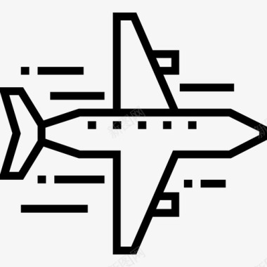 飞机旅行107直线图标图标