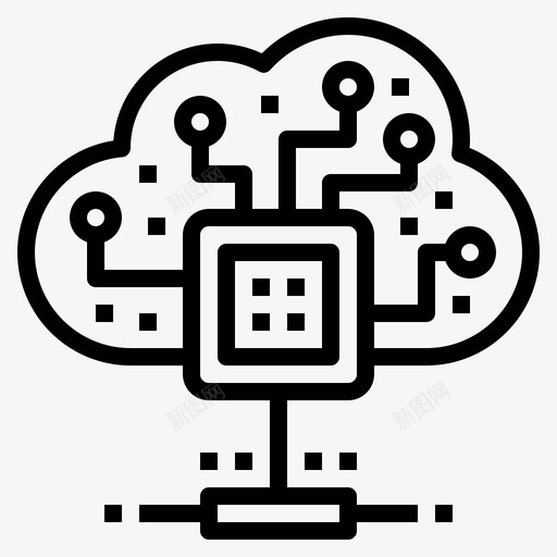 云数据处理器服务器图标svg_新图网 https://ixintu.com 云数据 人工智能 处理器 服务器 网络