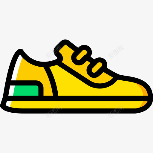 运动鞋男鞋4黄色图标svg_新图网 https://ixintu.com 男鞋4 运动鞋 黄色