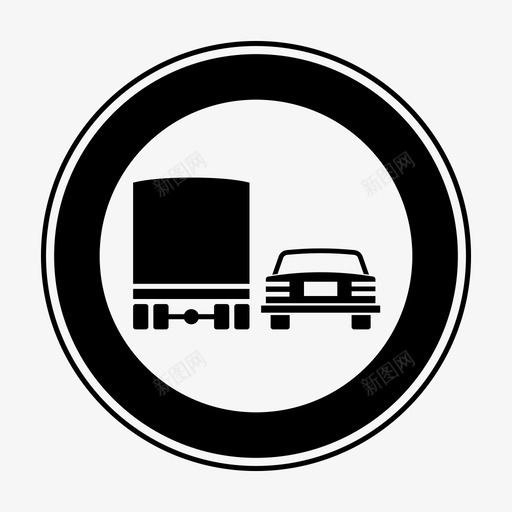 禁止重型车辆超车禁止超车道路标志图标svg_新图网 https://ixintu.com 交通 意大利道路标志和信号 禁止超车 禁止重型车辆超车 道路标志