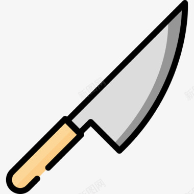 刀厨师工具和设备2线颜色图标图标