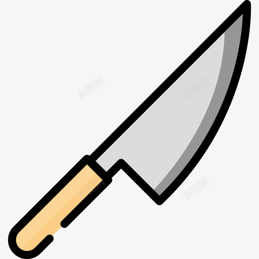 刀厨师工具和设备2线颜色图标svg_新图网 https://ixintu.com 刀 厨师工具和设备2 线颜色