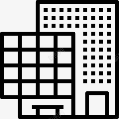 大楼商业管理11直线图标图标