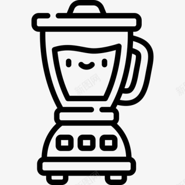 搅拌机咖啡店45直线型图标图标