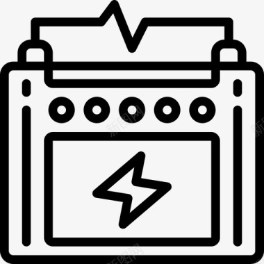 电池电源和能量9线性图标图标