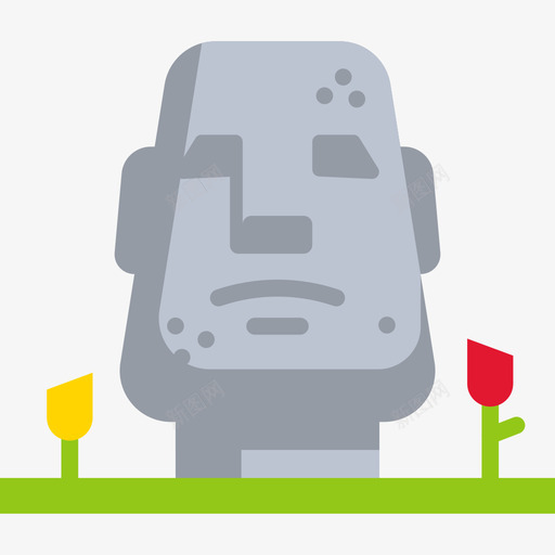 Moai旅行地点表情符号2平面图图标svg_新图网 https://ixintu.com Moai 平面图 旅行地点表情符号2