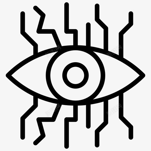机械眼网络眼网络监控图标svg_新图网 https://ixintu.com 控制论 机器人工程线图标 机械眼 网络安全 网络监控 网络眼