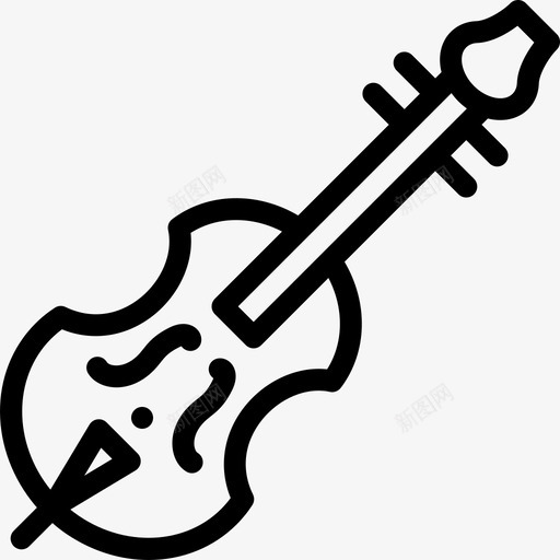 小提琴乐器5线性图标svg_新图网 https://ixintu.com 乐器5 小提琴 线性