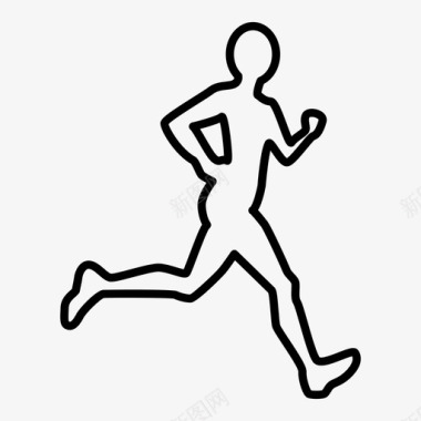 普通跑步者人类慢跑图标图标