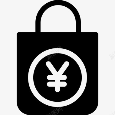 购物袋银行和金融14坚固图标图标