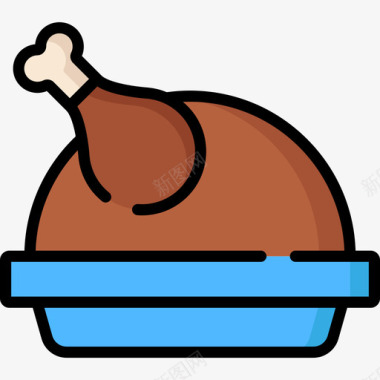 烤鸡食物84原色图标图标