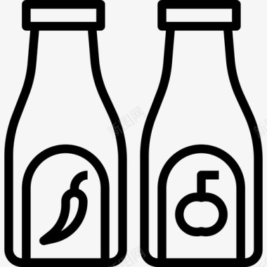 酱汁食品和饮料4线性图标图标