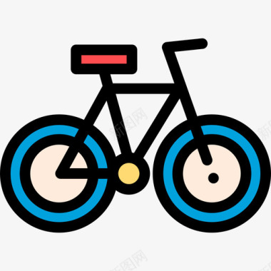 自行车户外活动14线性颜色图标图标