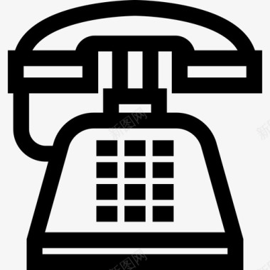 电话复古电子2线性图标图标