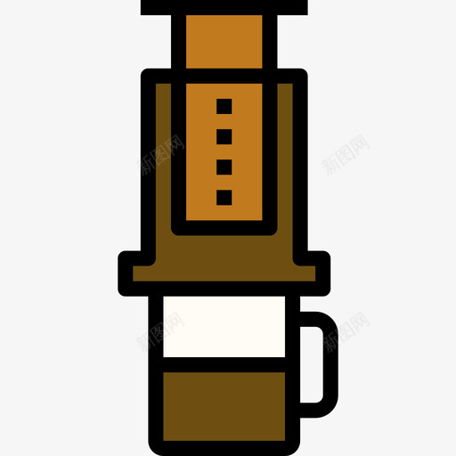 Aeropress咖啡13线性颜色图标svg_新图网 https://ixintu.com Aeropress 咖啡13 线性颜色