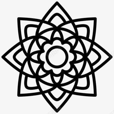 曼陀罗花装饰花图标图标