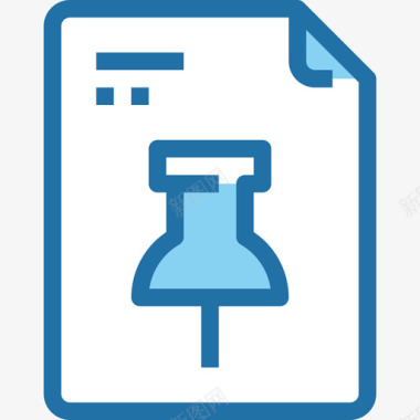 大头钉文件和文件夹15蓝色图标图标