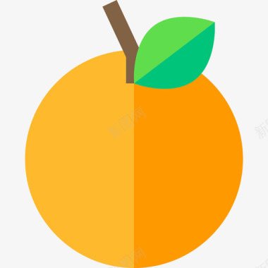 橙色食物68扁平图标图标