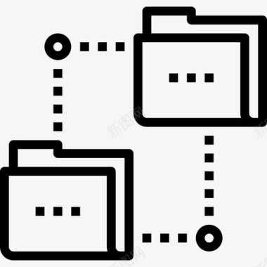 文件夹网络和数据库2线性图标图标