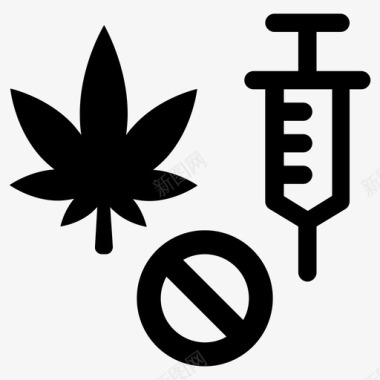 非法禁止大麻大麻图标图标