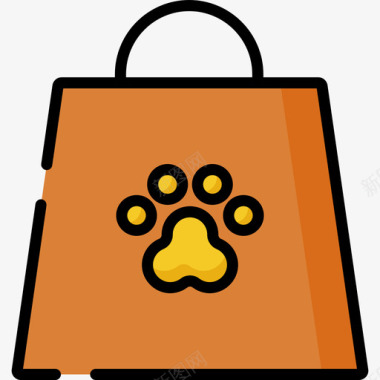 购物袋宠物店14线性颜色图标图标