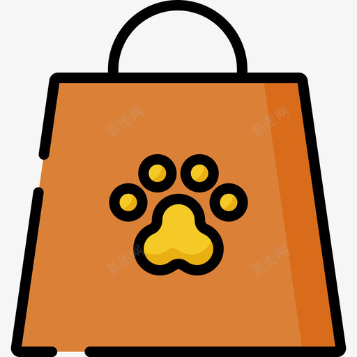 购物袋宠物店14线性颜色图标svg_新图网 https://ixintu.com 宠物店14 线性颜色 购物袋