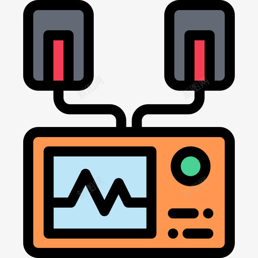 除颤器紧急情况线性颜色图标svg_新图网 https://ixintu.com 紧急情况 线性颜色 除颤器