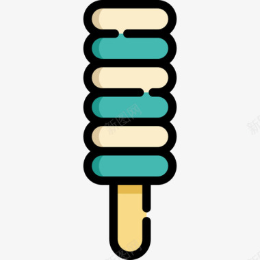 冰淇淋冰淇淋2线性颜色图标图标