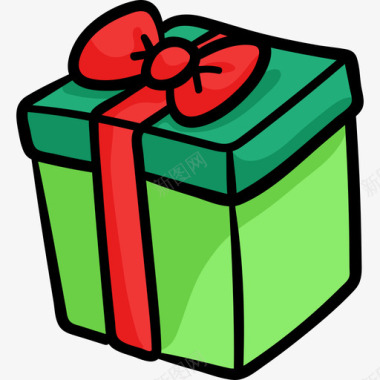 礼品盒圣诞83彩色图标图标
