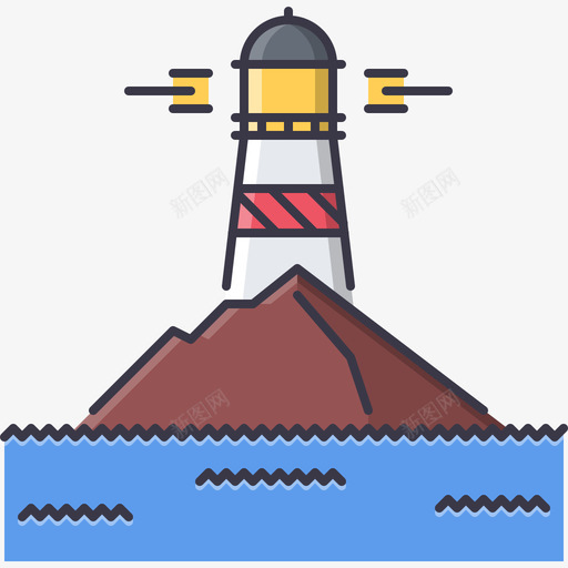 灯塔城市21颜色图标svg_新图网 https://ixintu.com 城市21 灯塔 颜色