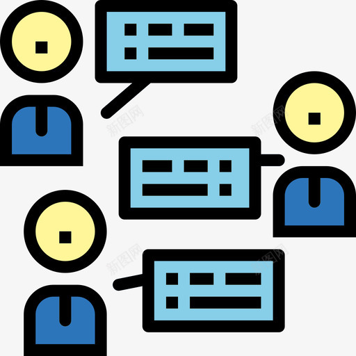 群聊手机和电话线颜色图标svg_新图网 https://ixintu.com 手机和电话 线颜色 群聊