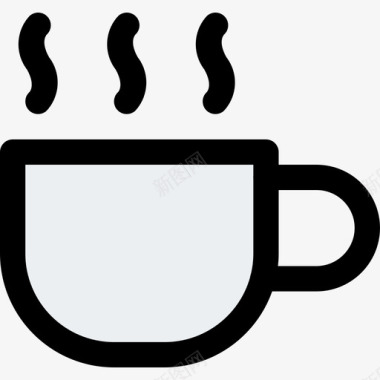 热茶饮料5线性颜色图标图标