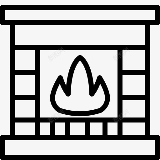 壁炉装饰室内图标svg_新图网 https://ixintu.com 冬天 圣诞用品 壁炉 室内 暖气 装饰