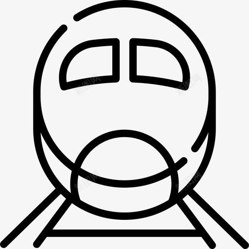 火车旅行地点表情符号线性图标svg_新图网 https://ixintu.com 旅行地点表情符号 火车 线性