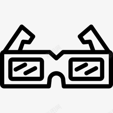3d眼镜剧院线性图标图标