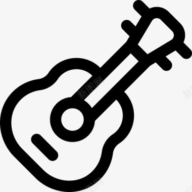 吉他乐器7线性图标图标