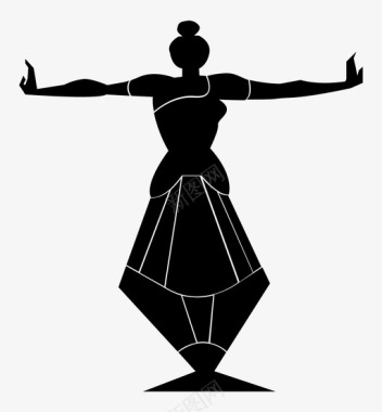 蹲伏姿势巴拉塔尼扬舞蹈演员图标图标