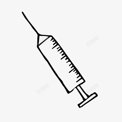 注射器药品针头图标svg_新图网 https://ixintu.com 手绘 注射器 疫苗 药品 针剂 针头