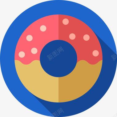 甜甜圈咖啡店47号扁平图标图标