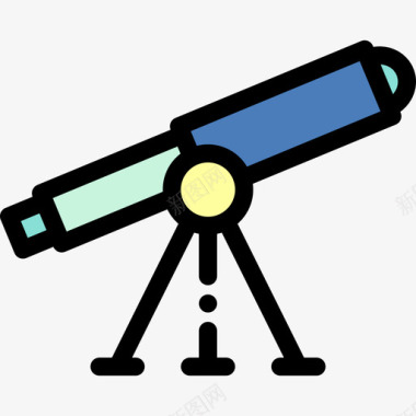 望远镜宇宙20线性颜色图标图标