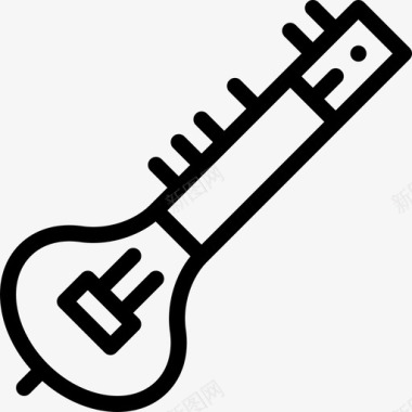 西塔乐器5线性图标图标